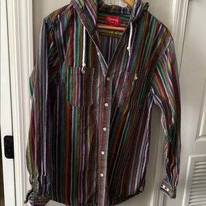 Supreme Multi Colored Striped Long sleeves Button-Up Shirt